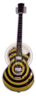 yellow black gibson electric guitar miniature