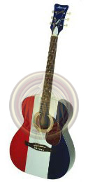 Guitar Miniature flag France