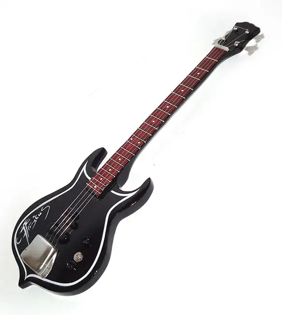 production miniature bass Punisher Bass Gene Simmons, handmade miniature Kiss bass guitar from Bali Indonesia