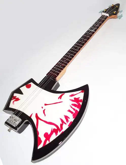 supplier miniature Bass Guitar Gene Simmons Axe Blood, handmade miniature bass guitar replica