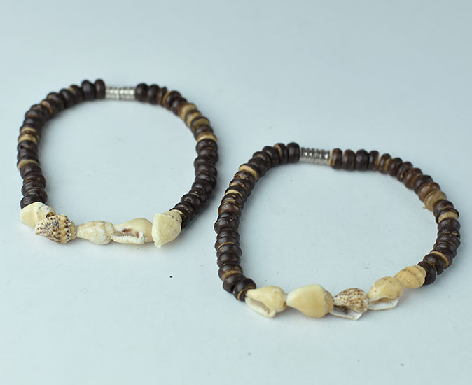 supply bracelet beach adjustable chords with round bead and shell charms