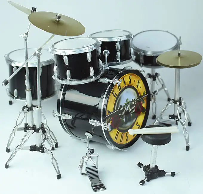 miniature drum kit replica Guns N Roses handmade from Bali Indonesia