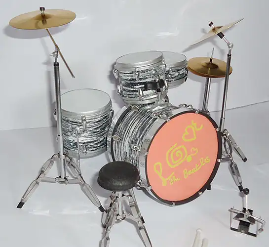 miniature drum kit replica vintage Ringo Starr The Beatles Love handmade from Bali Indonesia