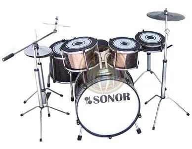 supplier and wholesale miniature drum set replica sonor black  color