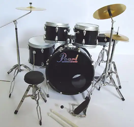 production miniature drum set Pearl Black color