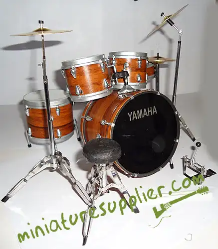 supplier and wholesale miniature drum set replica Yamaha dark brown wood color
