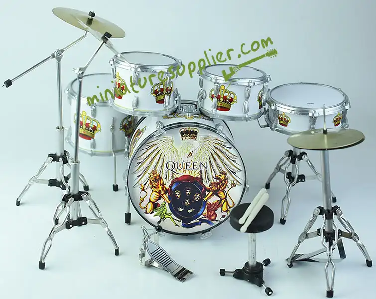 supply miniature drum set Queen -Bohemian Rhapsody white color
