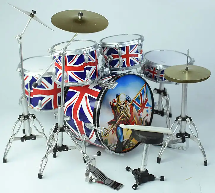 handmade miniature drum replica Iron Maiden