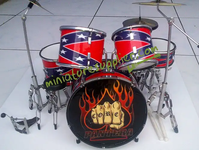 Wholesale miniature drum set Pantera Hard Core Fist Spade Flames