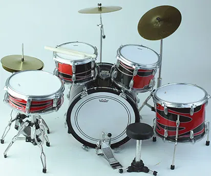 Back view of Miniature Drum Set replica Dave Grohl Foo Fighters