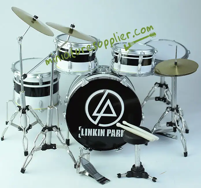 Wholesale Miniature Drum Set Linkin Park - White black skin