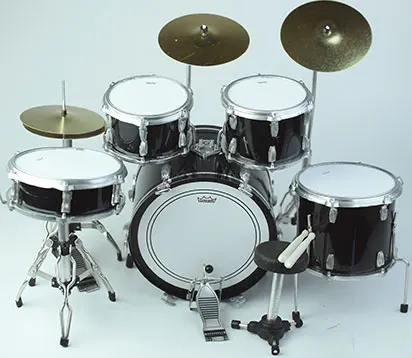 Back view of Miniature Drum Set replica Guns n Roses