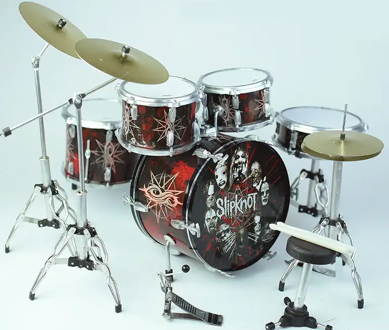 Side view of miniature Drum Set Joey Jordison Slipknot