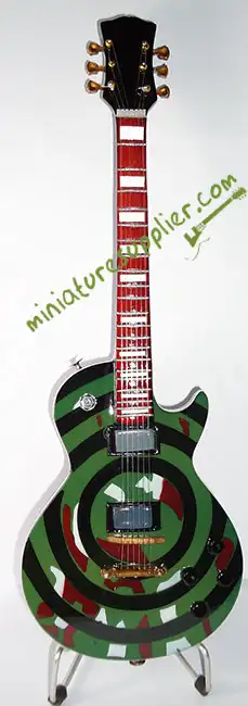 Miniature guitar replica Zakk Wylde camouflage army, Black Label Society guitar miniature handmade from bali Indonesia