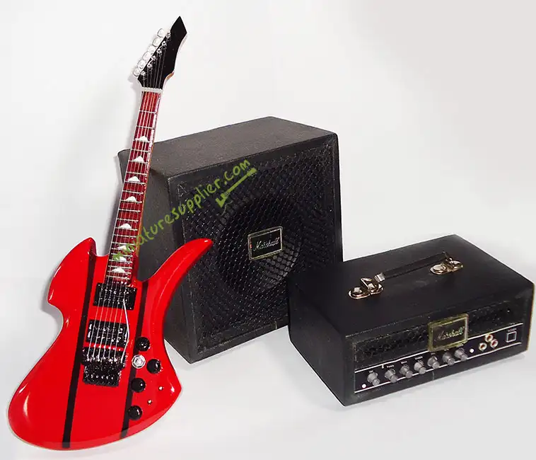 Miniature guitar replica Slash B.C. Rich Mockingbird, Gun n Roses guitar miniature handmade from bali Indonesia