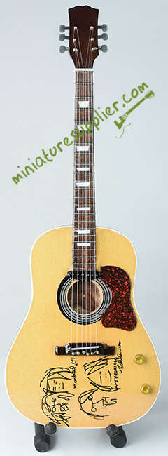 Miniature guitar acoustic John Lennon tribute The Beatles