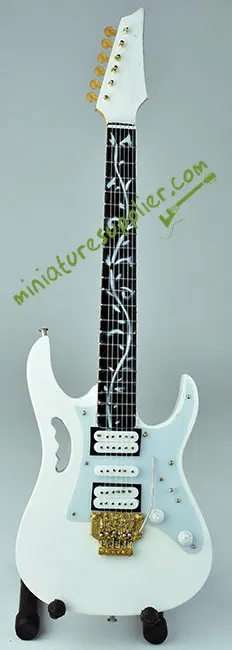 Miniature guitar replica Steve Vai White color