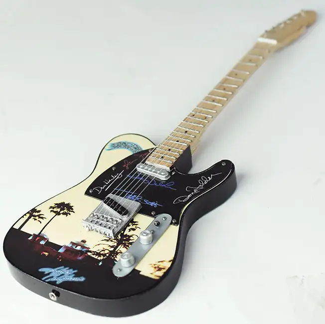 wholesale Miniature guitar replica Hotel California with the Eagles signature made in Bali Indonesia
