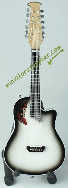wholesale Miniature Acoustic Guitar White Ovation 12 string production from Bali Indonesia