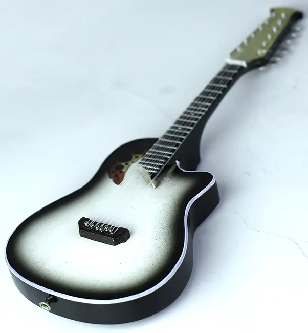 supplier miniature guitar acoustic White Ovation 12 string handmade miniature acoustic guitar replica