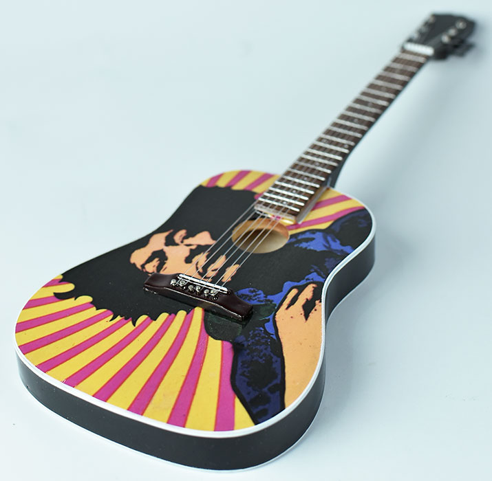 supplier miniature guitar acoustic Jimi Hendrix handmade miniature acoustic guitar replica