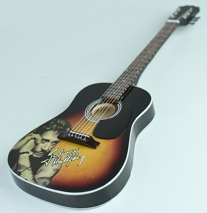 supplier miniature guitar acoustic Johnny Hallyday handmade miniature acoustic guitar replica