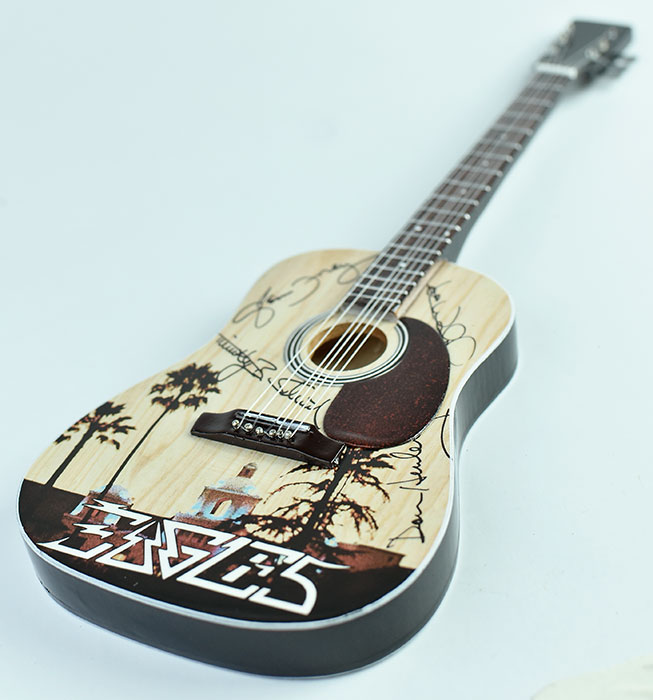 supplier miniature guitar acoustic The Eagles Hotel California signature handmade miniature acoustic guitar replica