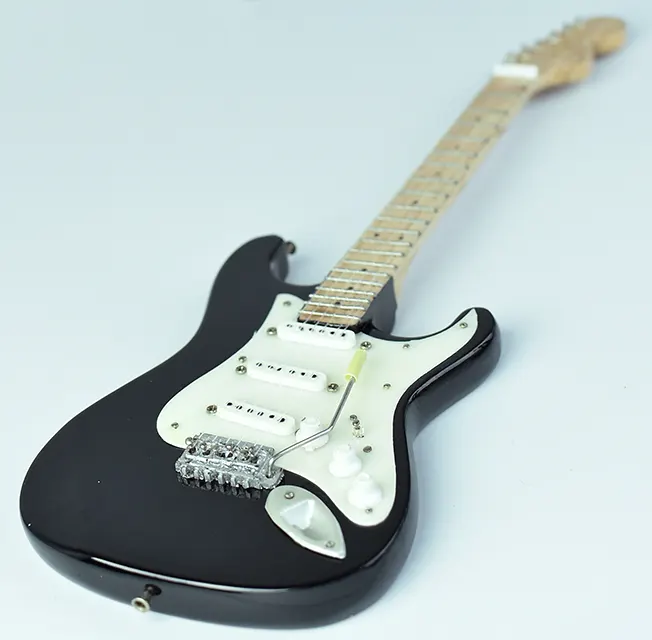 wholesale Miniature guitar replica Black stratocaster models handmade from Bali Indonesia