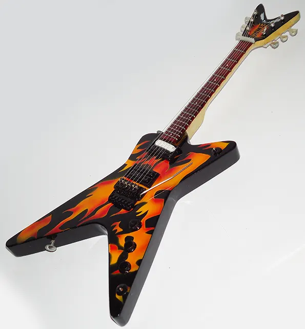 wholesale Miniature guitar replica Flame Dimebag Darrell Pantera handmade from Bali Indonesia