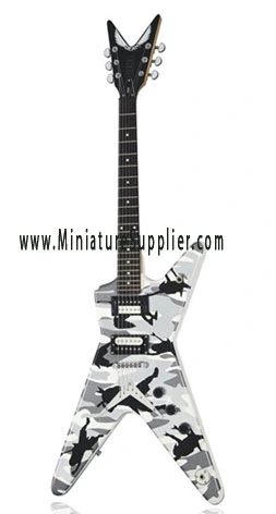 Miniature guitar replica camuflage Dimebag, Pantera guitar miniatur