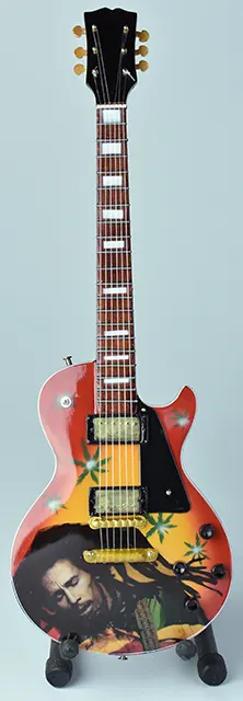 Miniature guitar display Bob Marley