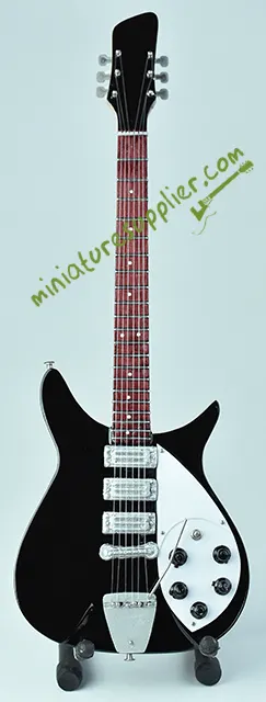 Miniature guitar replica George Harrison Rickenbacker black, The Beatles guitar miniature