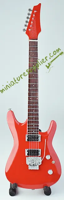 Miniature guitar replica Joe Santriani red color nice for display collectibles for music lover