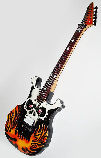 wholesale Miniature guitar replica George Lynch Skull flame model kit
