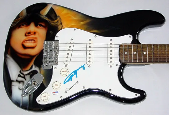 Miniature guitar model kit Angus Young AC/DC collectibles for music lover