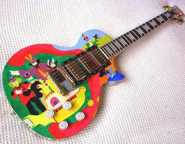 Miniature guitar Beatles submarine Festival