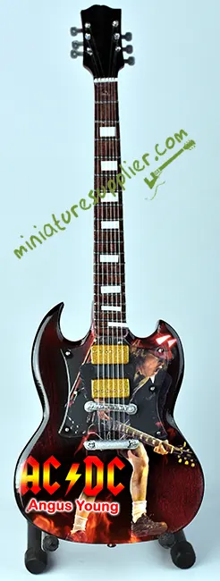 Miniature guitar Angus Young ACDC hand made in nice quality