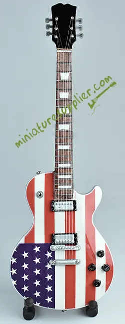 Miniature guitar replica American flag