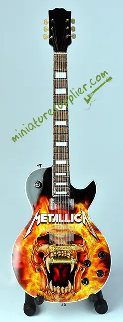 Miniature guitar replica Metallica Skull Flame