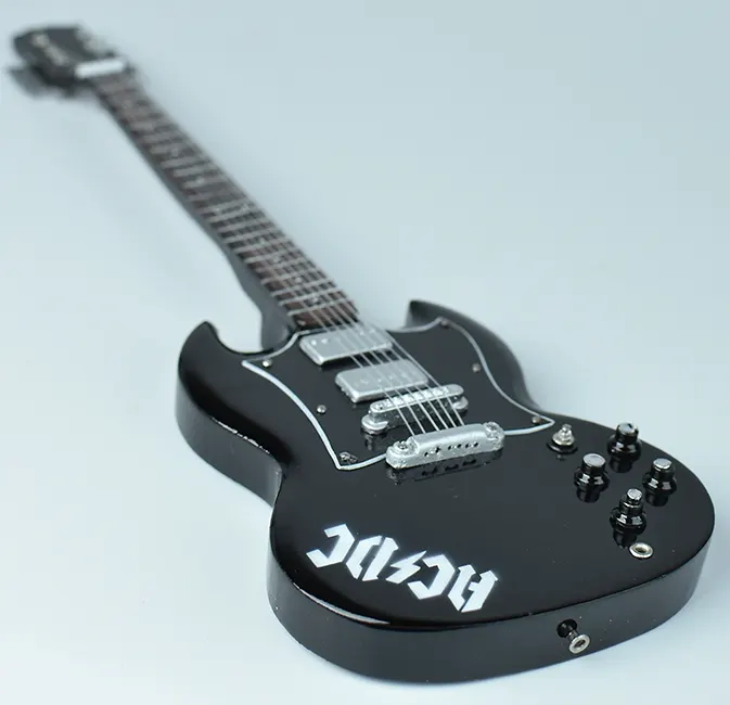 supply miniature guitar ACDC Angus Young Black guitarfrom Bali Indonesia, miniature guitar replica ACDC Angus Young Black guitar in handmade production and very cheap price