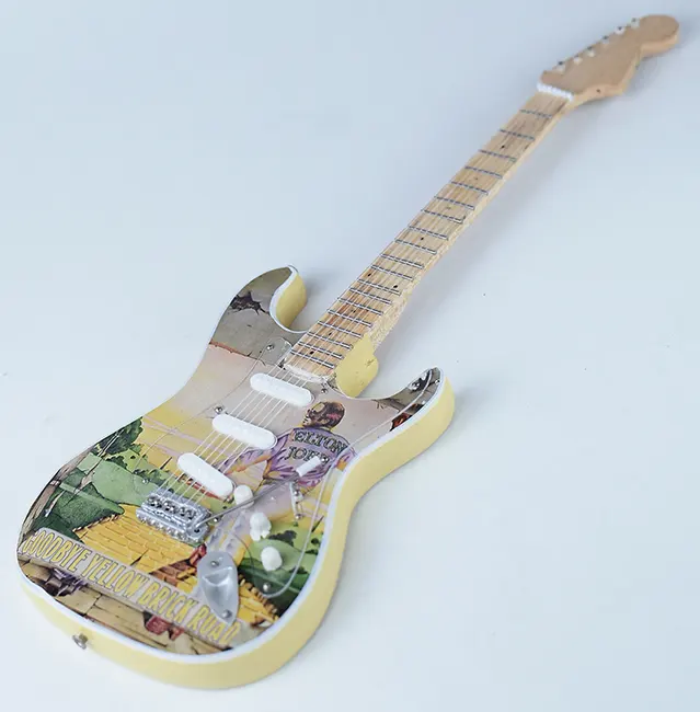 supply miniature guitar Elton John Goodbye Yellow Brick Road in handmade production and very cheap price
