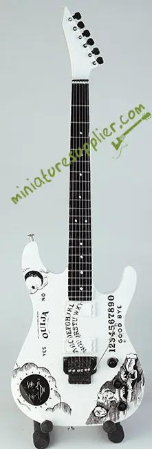 Miniature guitar Kirk Hammett white Ouija, Metallica hand made in nice quality