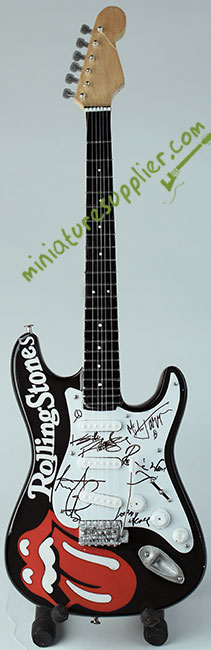 Miniature guitar replica Rolling Stones logo
