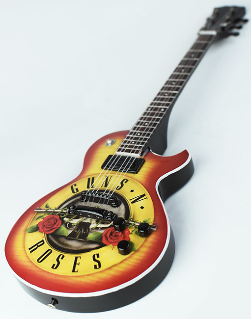 wholesale Miniature guitar replica sunbursh Guns n Roses logo