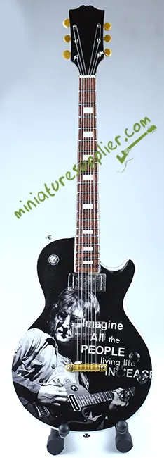 Miniature guitar display John Lennon Imagine