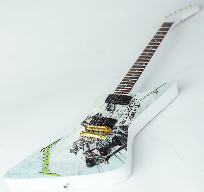 James Hetfield Metallica ..And Juctice For All miniature guitar for sale