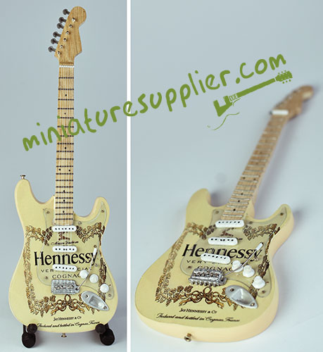 Miniature Electric Guitar Hennessy Cognac strat