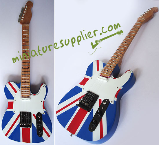 Miniature Guitar replica Telecaster British flag