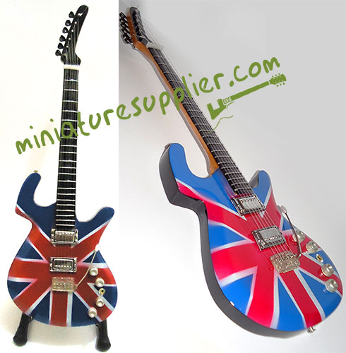 Miniature Guitar replica Parker British flag