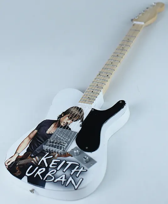 Keith Urban guitar miniature white color perfect for display collection
